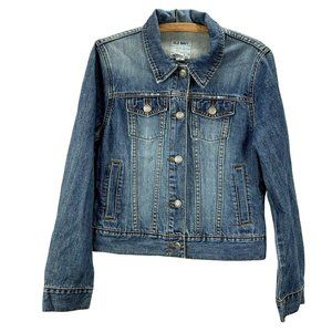 Old Navy Jean Jacket size M Button Front Pockets Blue Denim Classic
